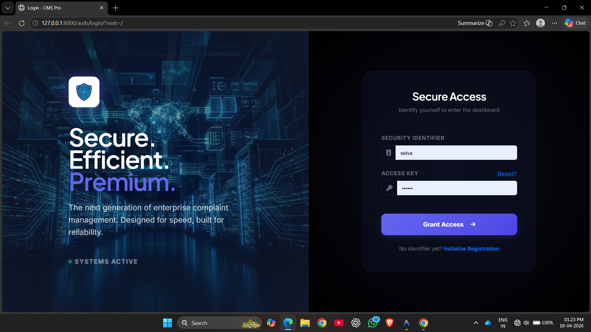CMS Pro Secure Login